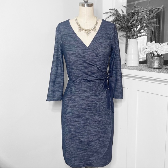 The Limited V Neck Sheath Dress Denim Blue XS - Picture 1 of 9